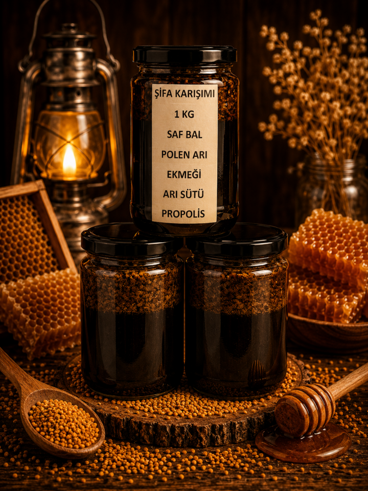 KARIŞIM  SAF BAL POLEN ARI EKMEĞİ ARI SÜTÜ PROPOLİS 1 KG
