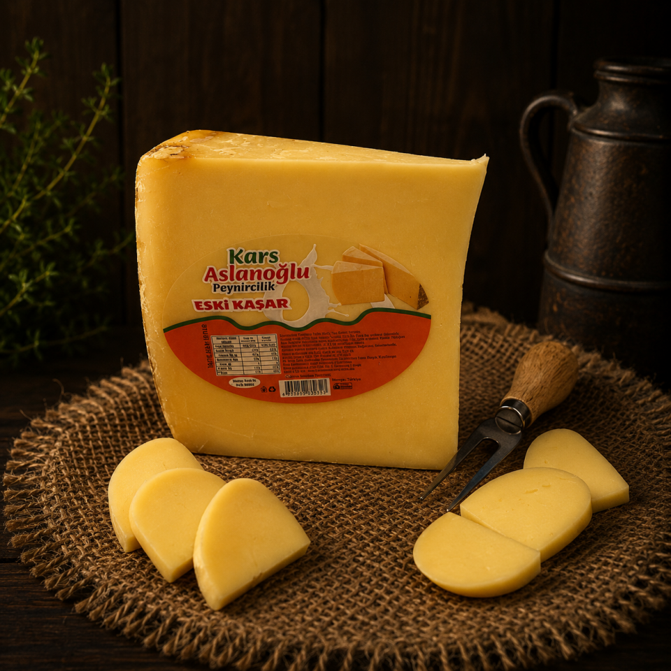 KARS ESKİ KAŞAR PEYNİRİ 2 YILLIK ŞİRDEN MAYALI 500 - 600 gr