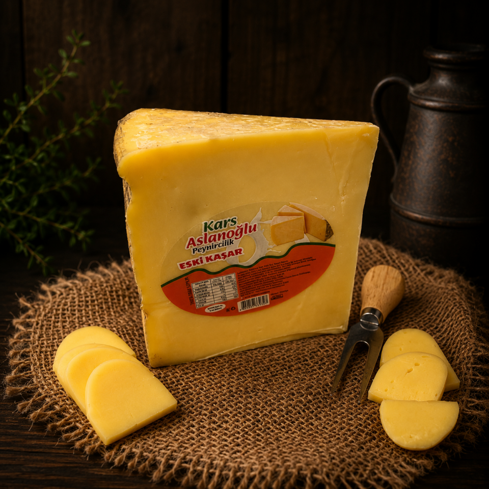 KARS ESKİ KAŞAR PEYNİRİ 2 YILLIK ŞİRDEN MAYALI 1 KG
