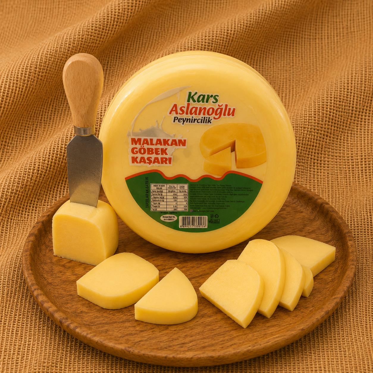KARS MALAKAN GÖBEK KAŞAR PEYNİRİ ŞİRDEN MAYALI 1 KG