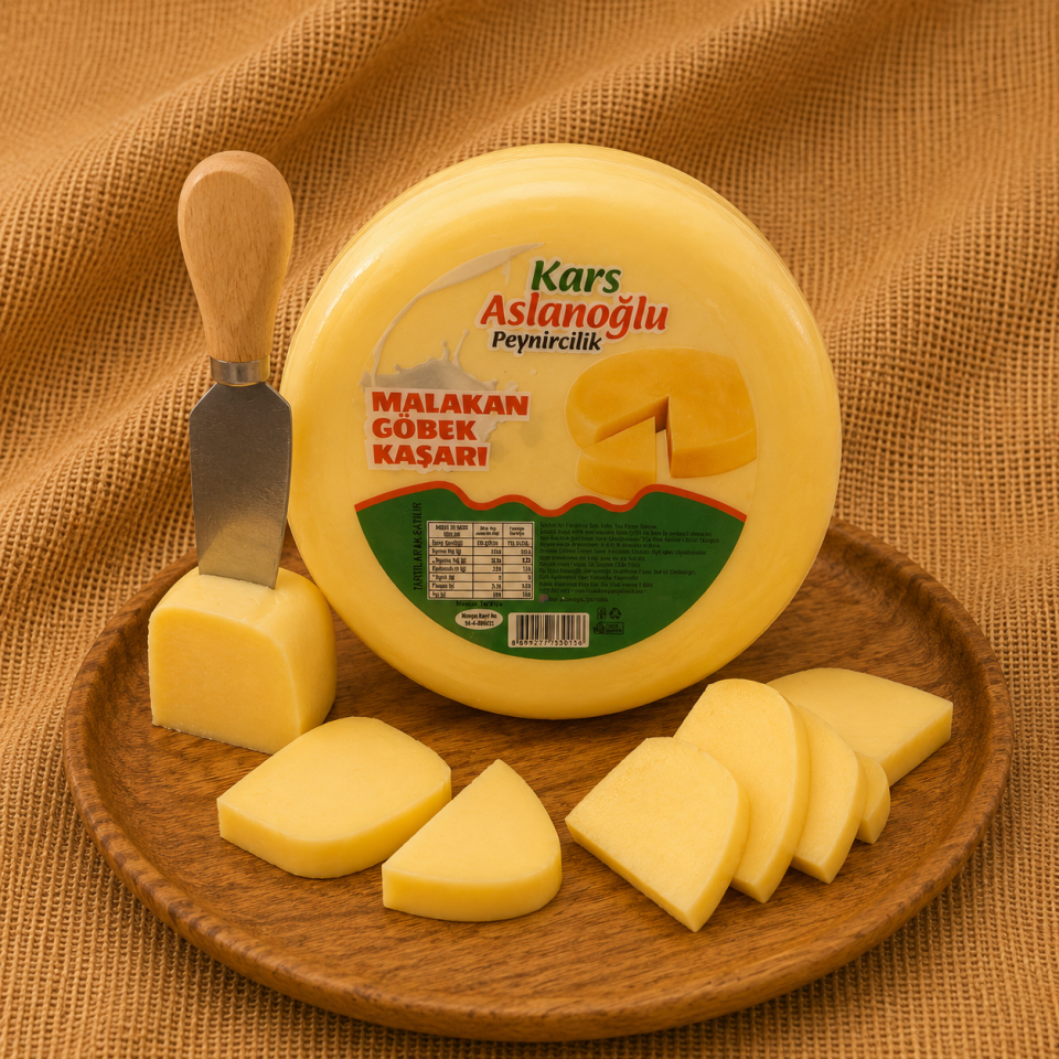 KARS MALAKAN GÖBEK KAŞAR PEYNİRİ ŞİRDEN MAYALI 1 KG