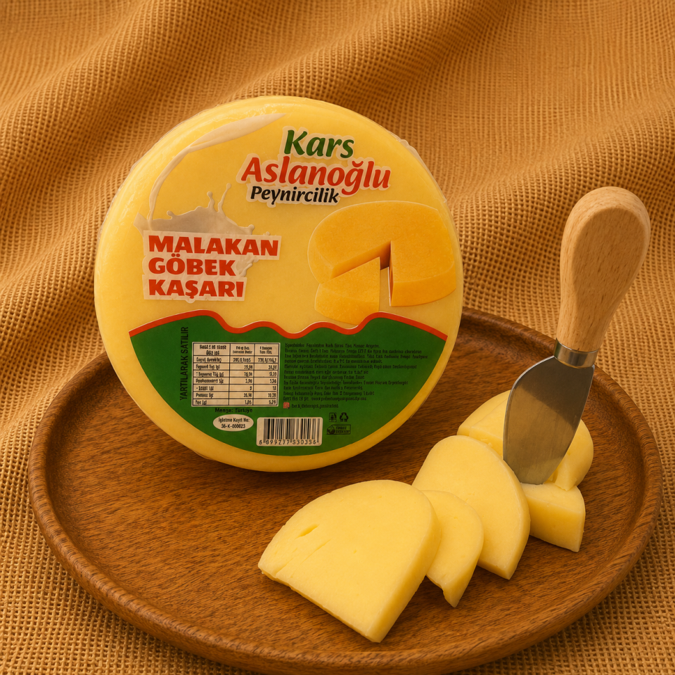 KARS MALAKAN GÖBEK KAŞAR PEYNİRİ ŞİRDEN MAYALI 500 GR