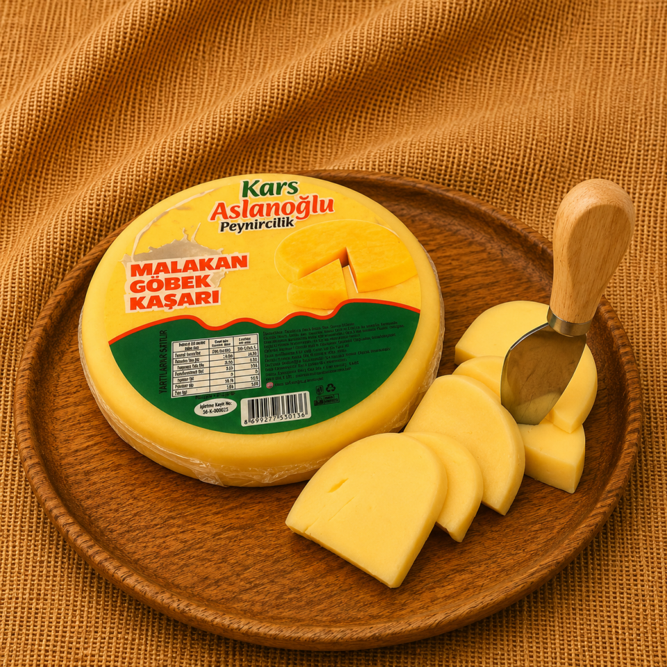 KARS MALAKAN GÖBEK KAŞAR PEYNİRİ ŞİRDEN MAYALI 500 GR