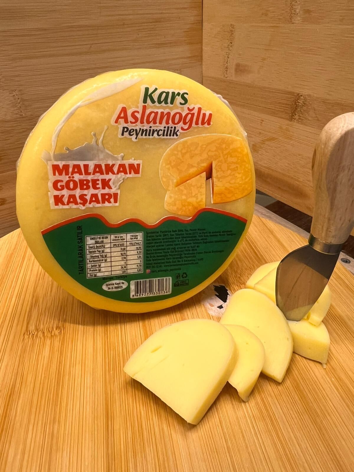 KARS MALAKAN GÖBEK KAŞAR PEYNİRİ ŞİRDEN MAYALI 500 GR