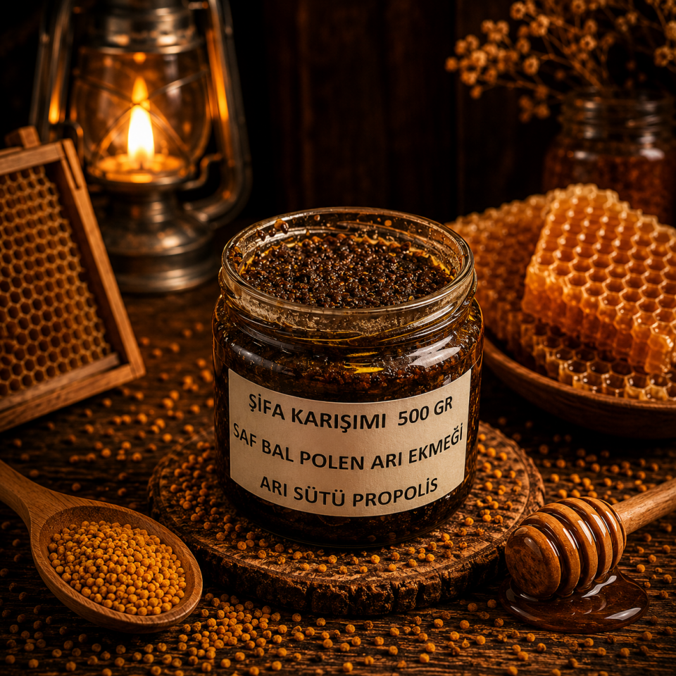 KARIŞIM  SAF BAL POLEN ARI EKMEĞİ ARI SÜTÜ PROPOLİS 500 gr