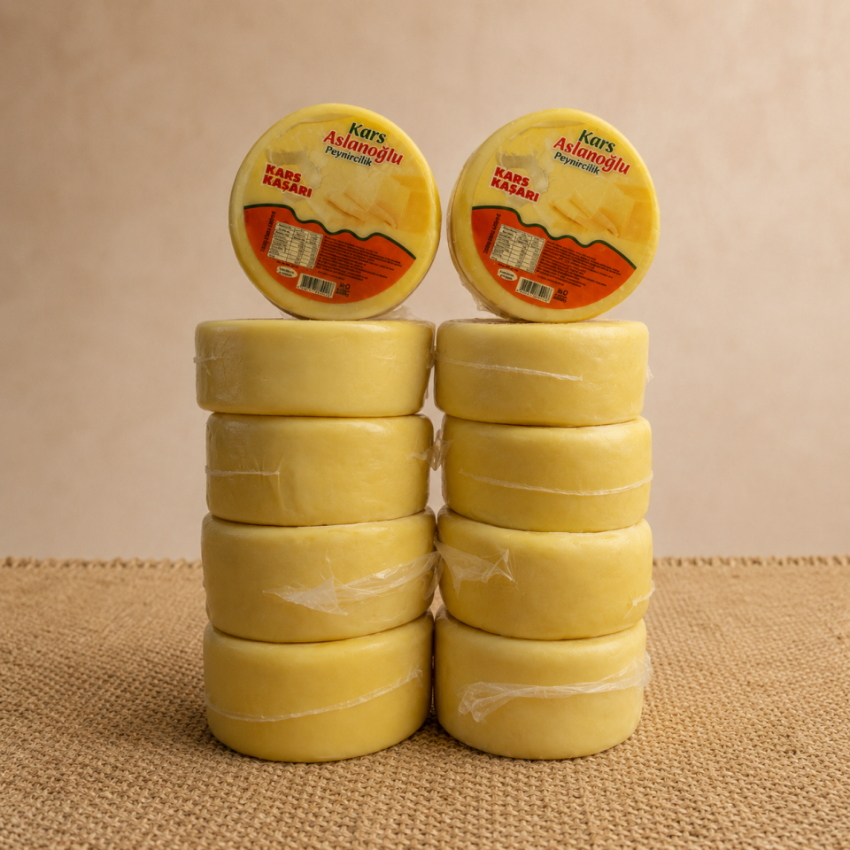 KARS TAZE KAŞAR PEYNİRİ ŞİRDEN MAYALI 1 kg 10'lu paket